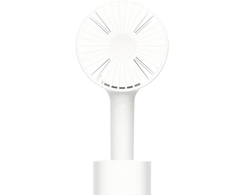Weißer Handventilator mit Ladestation