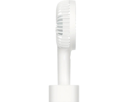 Weißer Tischventilator im Profil