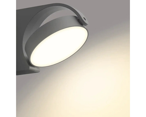 Graue LED-Wandleuchte mit runder Form und Licht