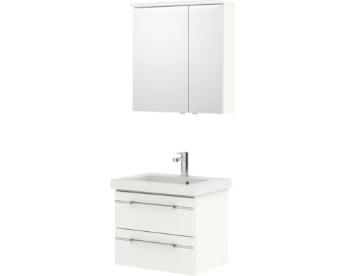 Meuble-lavabo avec deux tiroirs, lavabo et armoire de toilette pour la salle de bains