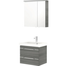 Ensemble de salle de bains avec meuble sous-lavabo, lavabo et armoire de toilette