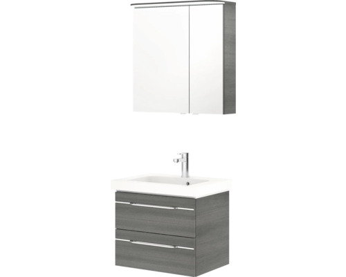 Ensemble de salle de bains avec meuble sous-lavabo, lavabo et armoire de toilette