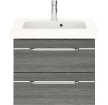 Meuble sous-lavabo avec deux tiroirs, lavabo et robinet