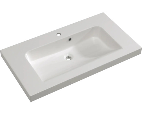 Plan de toilette en céramique avec trou de robinet et trop-plein