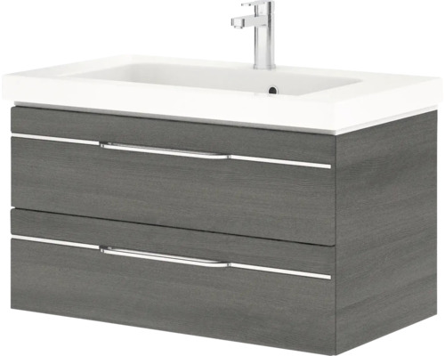 Waschtisch mit zwei Schubladen und Aufsatzwaschbecken