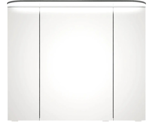 Weißer Spiegelschrank mit drei Türen