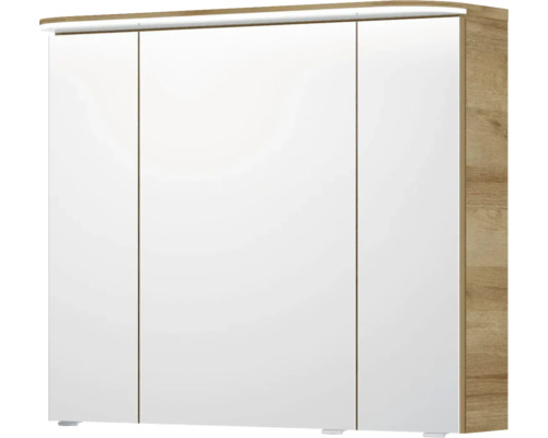 Armoire de toilette à miroir avec trois portes et éclairage