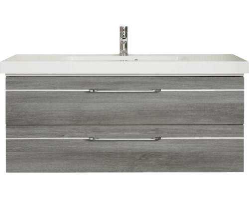Waschtischunterschrank mit zwei Schubladen und Aufsatzwaschbecken