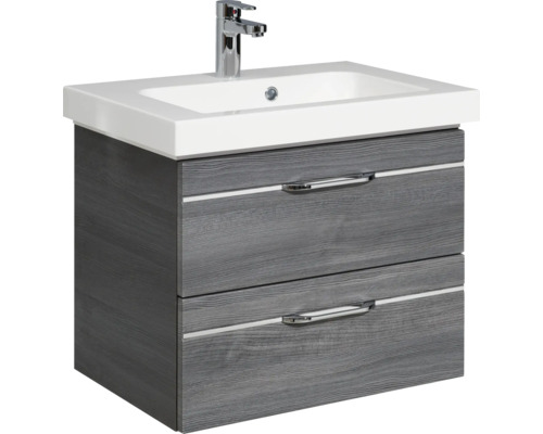 Waschtischunterschrank mit zwei Schubladen und Aufsatzwaschbecken