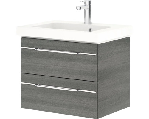 Waschtischunterschrank mit zwei Schubladen und Aufsatzwaschbecken