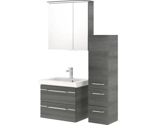 Ensemble de meubles de salle de bains avec lavabo, armoire de toilette et armoire haute