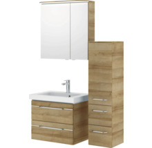 Waschtischunterschrank mit Waschbecken, Spiegelschrank und Hochschrank fürs Badezimmer