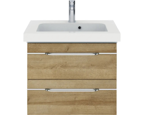 Meuble sous-lavabo avec deux tiroirs et vasque à poser