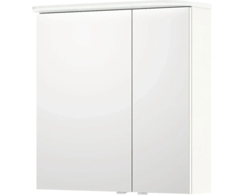 Armoire de toilette blanche avec deux portes pour la salle de bains