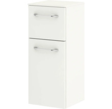 Armoire haute de salle de bains blanche avec deux tiroirs