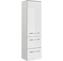 Armoire haute avec trois tiroirs et poignées