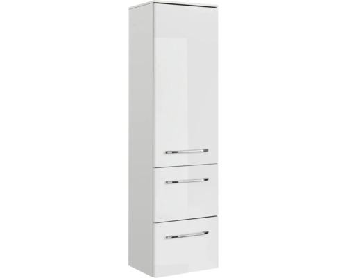 Armoire haute avec trois tiroirs et poignées