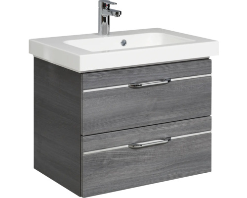 Waschtischunterschrank mit zwei Schubladen und Aufsatzwaschbecken