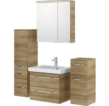 Ensemble de meubles de salle de bains avec lavabo, armoire de toilette et armoires latérales