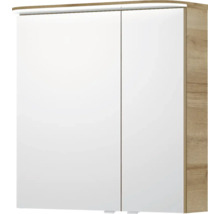 Armoire de salle de bain avec deux portes et aspect bois