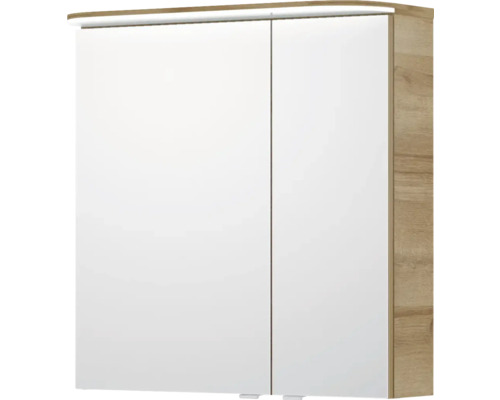Armoire de salle de bain avec deux portes et aspect bois