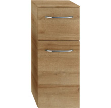 Meuble sous-lavabo couleur bois avec deux tiroirs