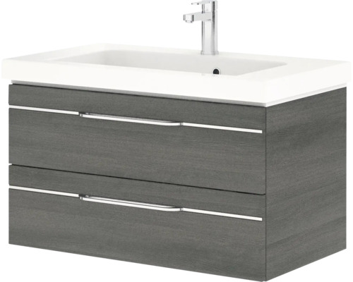 Waschtischunterschrank mit zwei Schubladen und Aufsatzwaschbecken