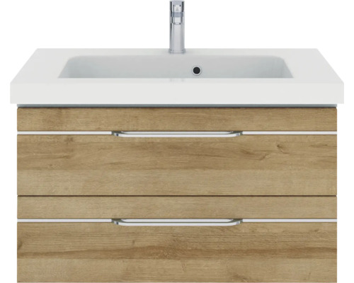 Meuble sous-vasque avec deux tiroirs, lavabo et robinetterie