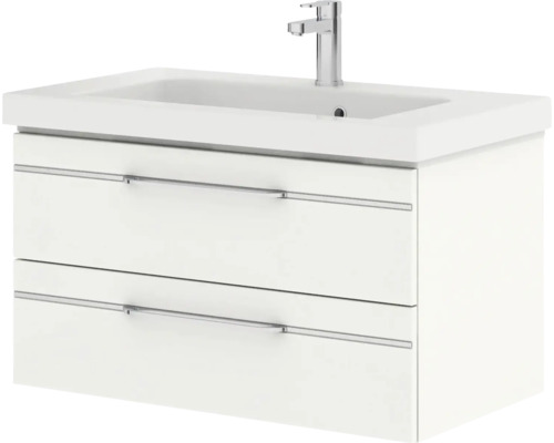 Meuble sous-lavabo avec deux tiroirs et lavabo à poser