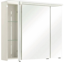 Armoire de toilette avec trois portes et étagères en verre