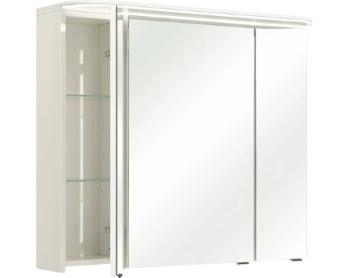 Armoire de toilette avec trois portes et étagères en verre