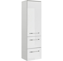 Armoire haute de salle de bains blanche avec trois tiroirs