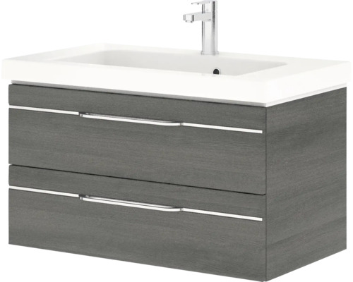 Waschtischunterschrank mit zwei Schubladen, Waschbecken und Armatur