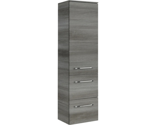 Hochschrank aus Holz mit drei Schubladen und Griffen