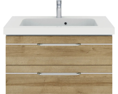 Meuble sous-lavabo avec deux tiroirs et robinet