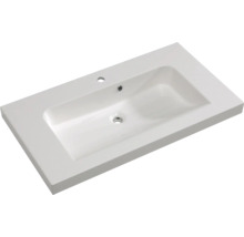 Waschtisch aus Sanitärkeramik mit Hahnloch und Überlauf