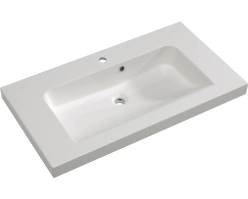 Vasque en céramique sanitaire avec trou pour robinet et trop-plein