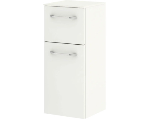 Armoire haute de salle de bain blanche avec deux tiroirs