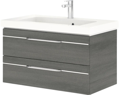 Waschtischunterschrank mit zwei Schubladen und Waschbecken