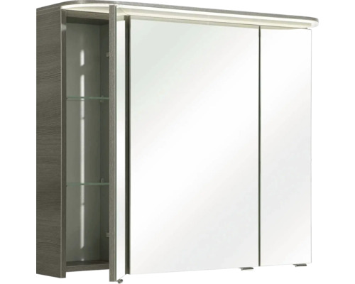 Spiegelschrank mit drei Türen, Innenregalen und Beleuchtung