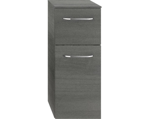 Hochschrank mit zwei Schubladen und Griffen