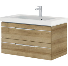 Meuble sous-lavabo avec deux tiroirs et lavabo à poser