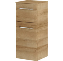 Armoire haute avec deux tiroirs et poignées