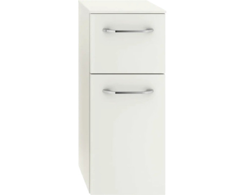 Badezimmerschrank mit zwei Schubladen und Griffen aus Metall