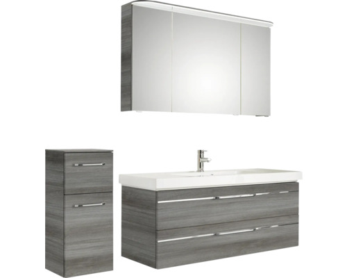 Ensemble de salle de bains moderne avec meuble sous-lavabo, armoire de toilette et armoire latérale pour plus d''espace de rangement dans la salle de bains