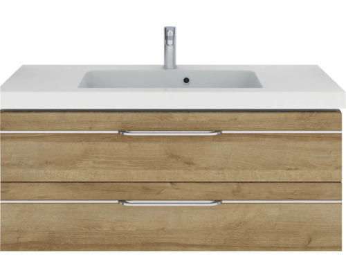 Meuble sous-lavabo avec deux tiroirs et vasque à poser