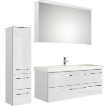 Ensemble de meubles de salle de bains avec meuble sous-lavabo, armoire de toilette et armoire haute