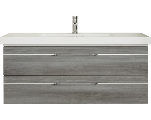 Waschtischunterschrank mit zwei Schubladen und Aufsatzwaschbecken