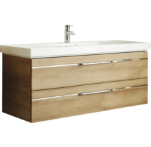 Meuble sous-lavabo avec deux tiroirs, lavabo et robinetterie