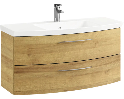 Waschtischunterschrank mit zwei Schubladen und Aufsatzwaschbecken